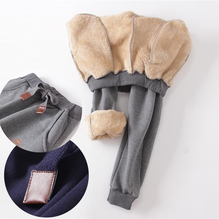 Изображение товара: Хлопковые женские бархатные брюки 2020, модные осенне-зимние теплые женские брюки, повседневные шаровары из меха ягненка, спортивные брюки с вышивкой