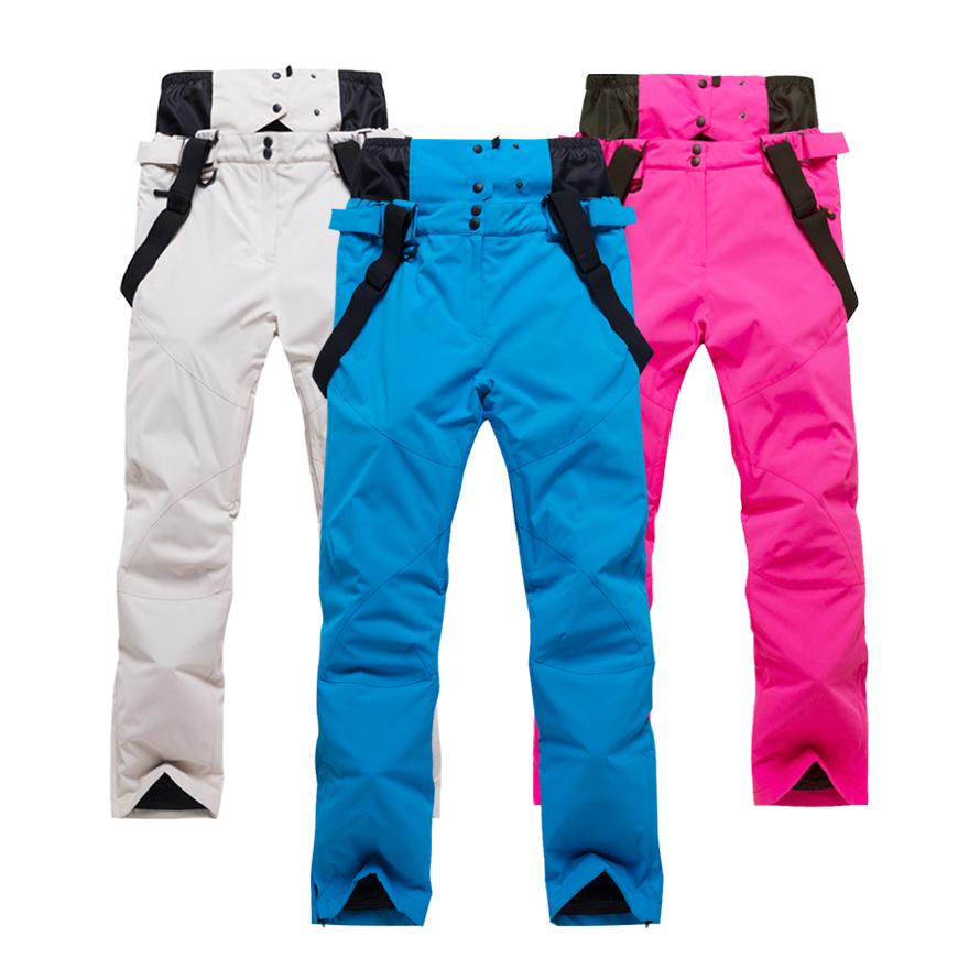 Изображение товара: Лыжные штаны для мужчин и женщин, ветрозащитные, водонепроницаемые, теплые зимние штаны для пар, зимние лыжные штаны для сноуборда