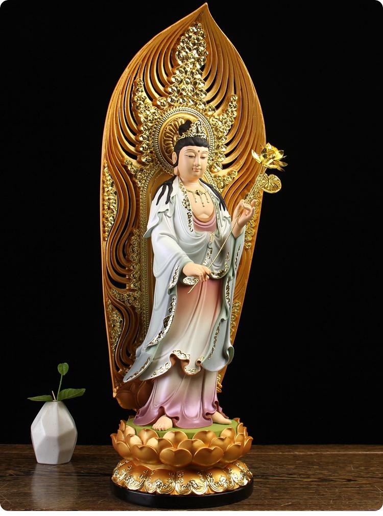 Изображение товара: Набор из 3 предметов, буддистская статуя Будды XI FANG SANSHENG, статуя Будды Гуань Инь амитха махастхамапрапта, большой размер 51 см