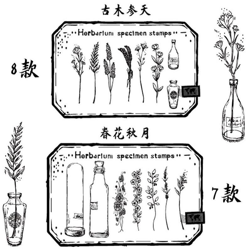 Изображение товара: Новый Винтаж гербарий образца Деревянный Штамп для DIY Скрапбукинг фотоальбом изготовления открыток деревянный набор штампов