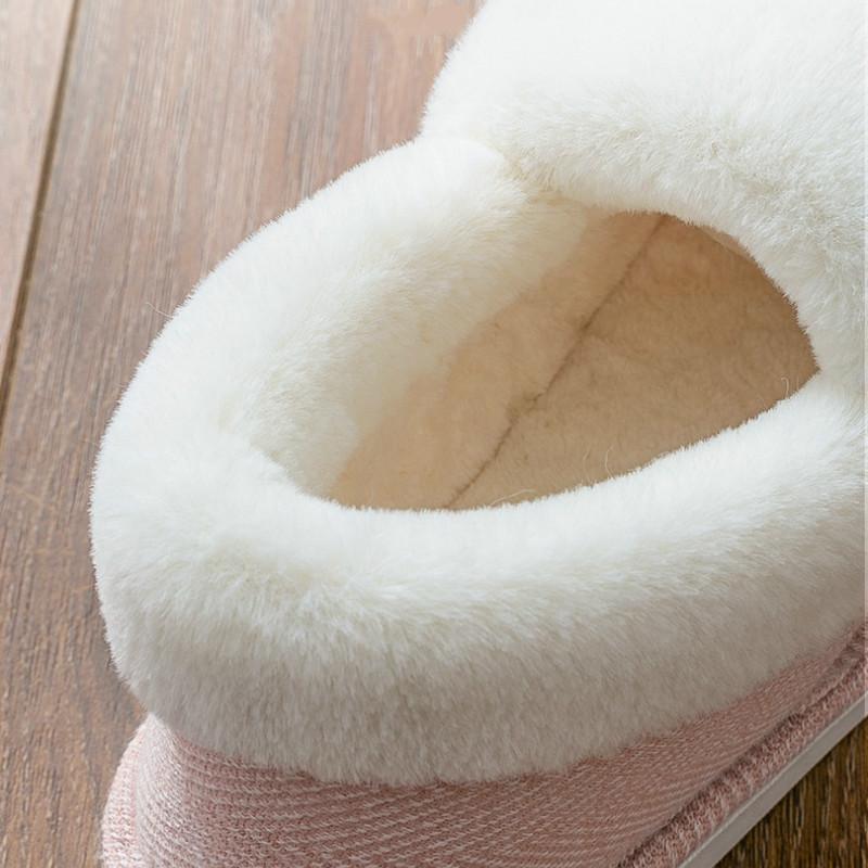 Изображение товара: Женские и мужские осенне-зимние новые домашние тапочки с хлопковой подкладкой, мужские Нескользящие теплые плюшевые тапочки на каблуке, женская обувь