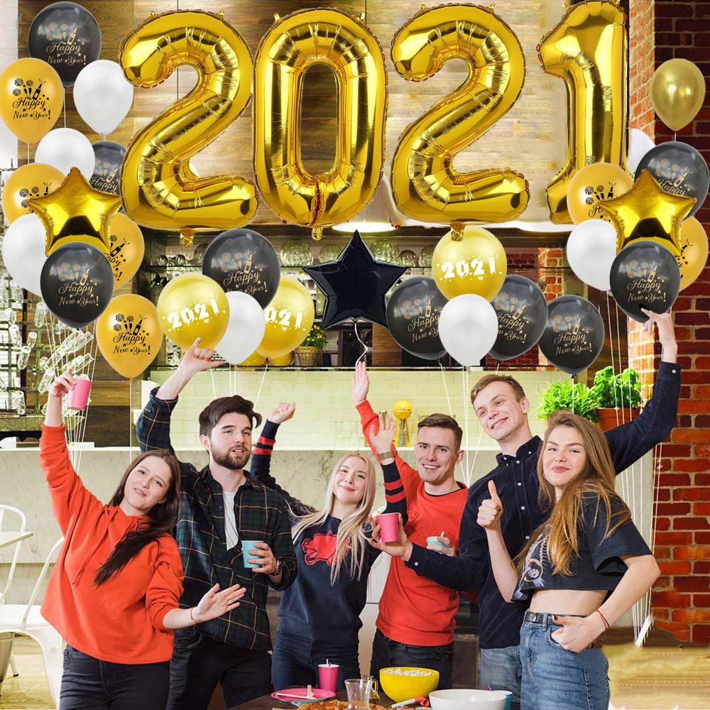 Изображение товара: Воздушные шары Amawill с новым годом 2022, 12 дюймовые латексные гелиевые воздушные шары с принтом, новогодние, рождественские, праздничные вечерние товары