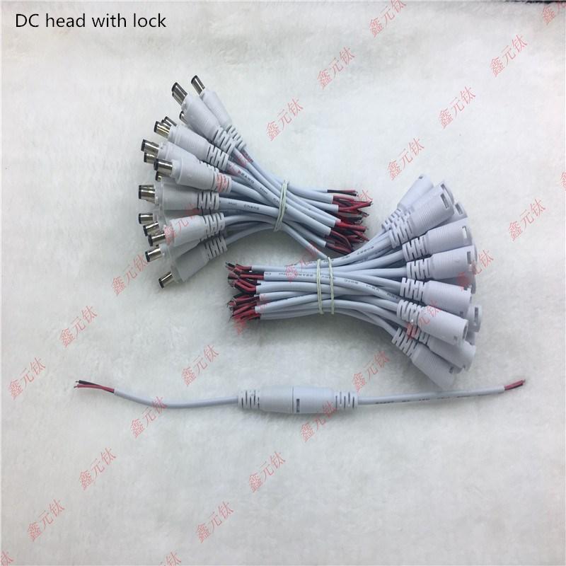Изображение товара: DC head connector black white DC head line with lock 12-24V 2P Red and black wire for LED strip 3528 5050 5630 10