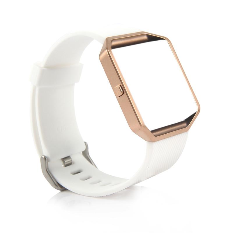 Изображение товара: Силиконовый браслет, сменный ремешок с розовой золотой рамкой для Fitbit Blaze, Смарт-часы для фитнеса, умные часы, аксессуары, ремешок для часов