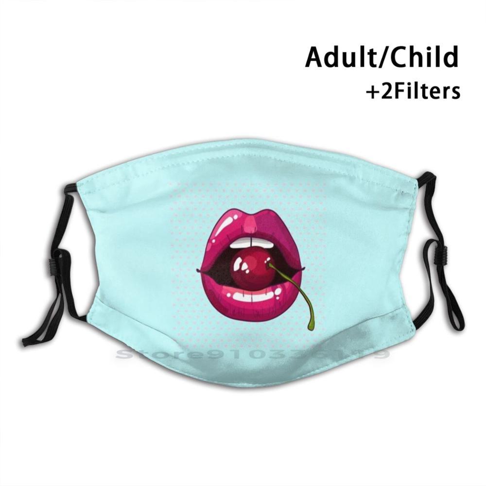Изображение товара: Вишневый укус, дизайн рта, Пылезащитный фильтр, Детские губы, зубы, помада, губы, укус губ