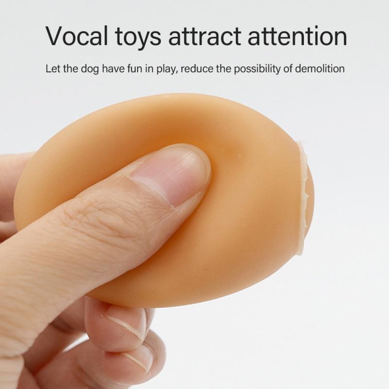 Изображение товара: Маленькая игрушка, креативная игрушка-собака, игрушка, издающая звуки яйцо, кричащий мяч, моляр, устойчивый к укусам, искусственная игрушка для детей