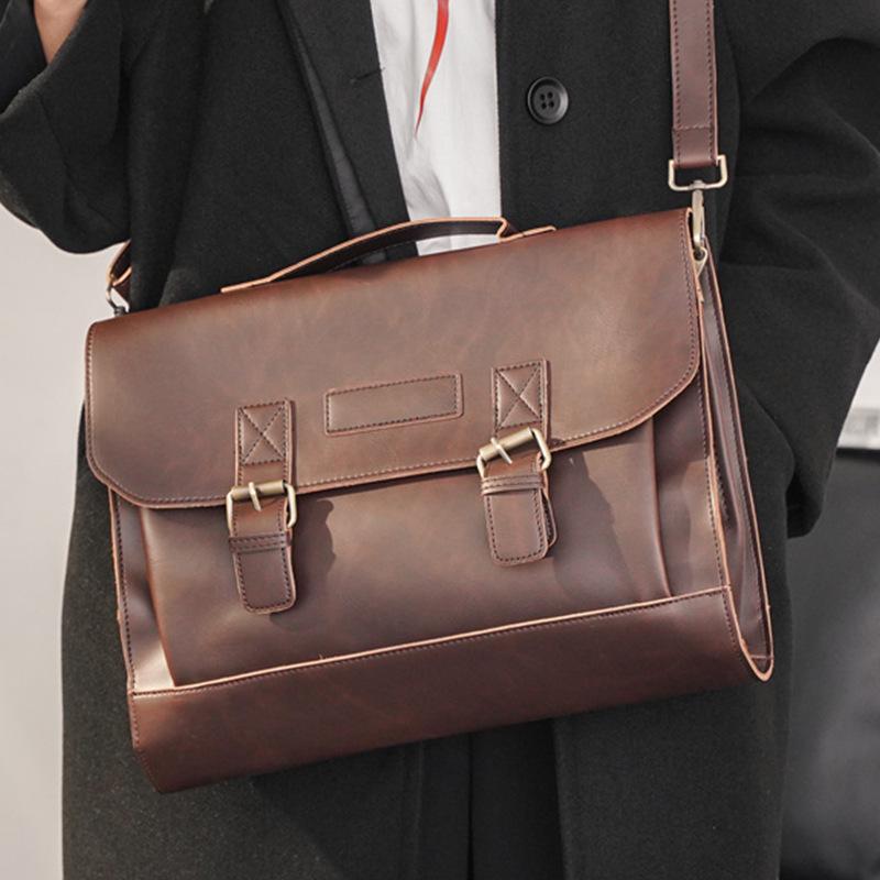 Изображение товара: Мужской деловой портфель в стиле ретро, сумка-мессенджер из искусственной кожи, водонепроницаемые сумки через плечо, Мужская офисная деловая сумка XA752ZC