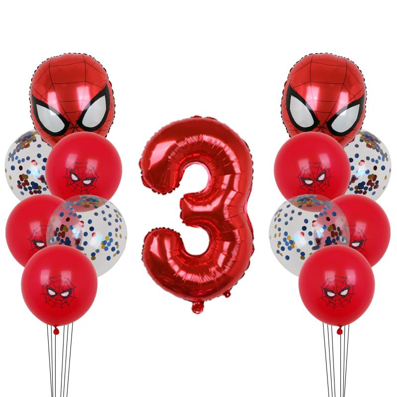 Изображение товара: 13 шт., вечерние воздушные шары MARVEL с изображением Человека-паука, героя, воздушные шары с цифрами 32 