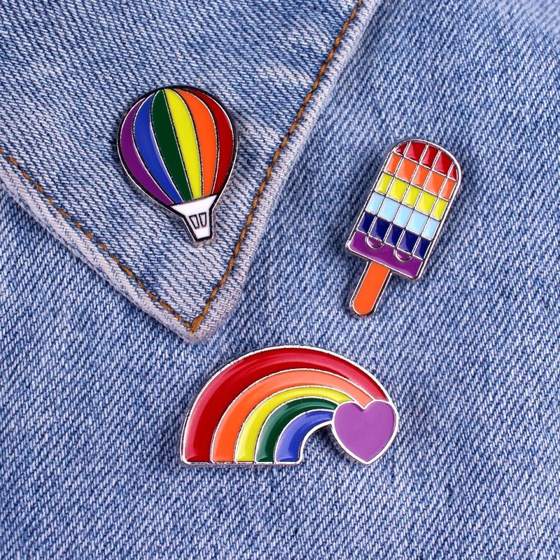 Изображение товара: Высококачественная эмалированная брошь в виде гордости, брошь в форме сердца, значок для геев, брошь для джинсовой куртки, ювелирное изделие для детей и женщин