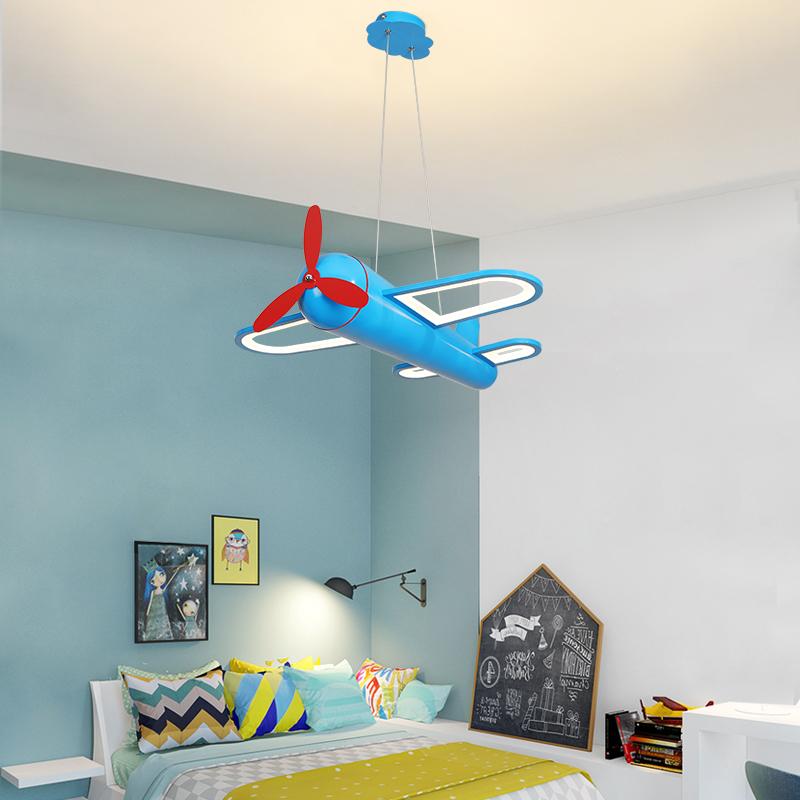 Изображение товара: Люстра Светодиодная в виде самолета, люстра для детской комнаты, домашний декор, креативная мультяшная люстра