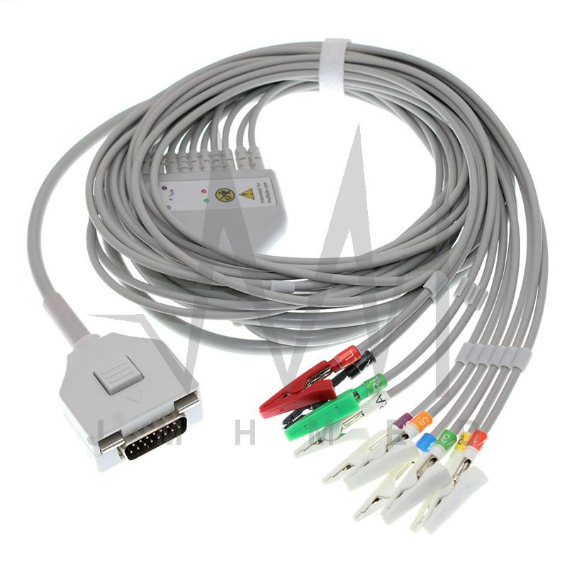 Изображение товара: Совместим с монитором Fukuda ME EKG, KP-500,10 свинцовым кабелем ECG, без дефибриллата резистора.