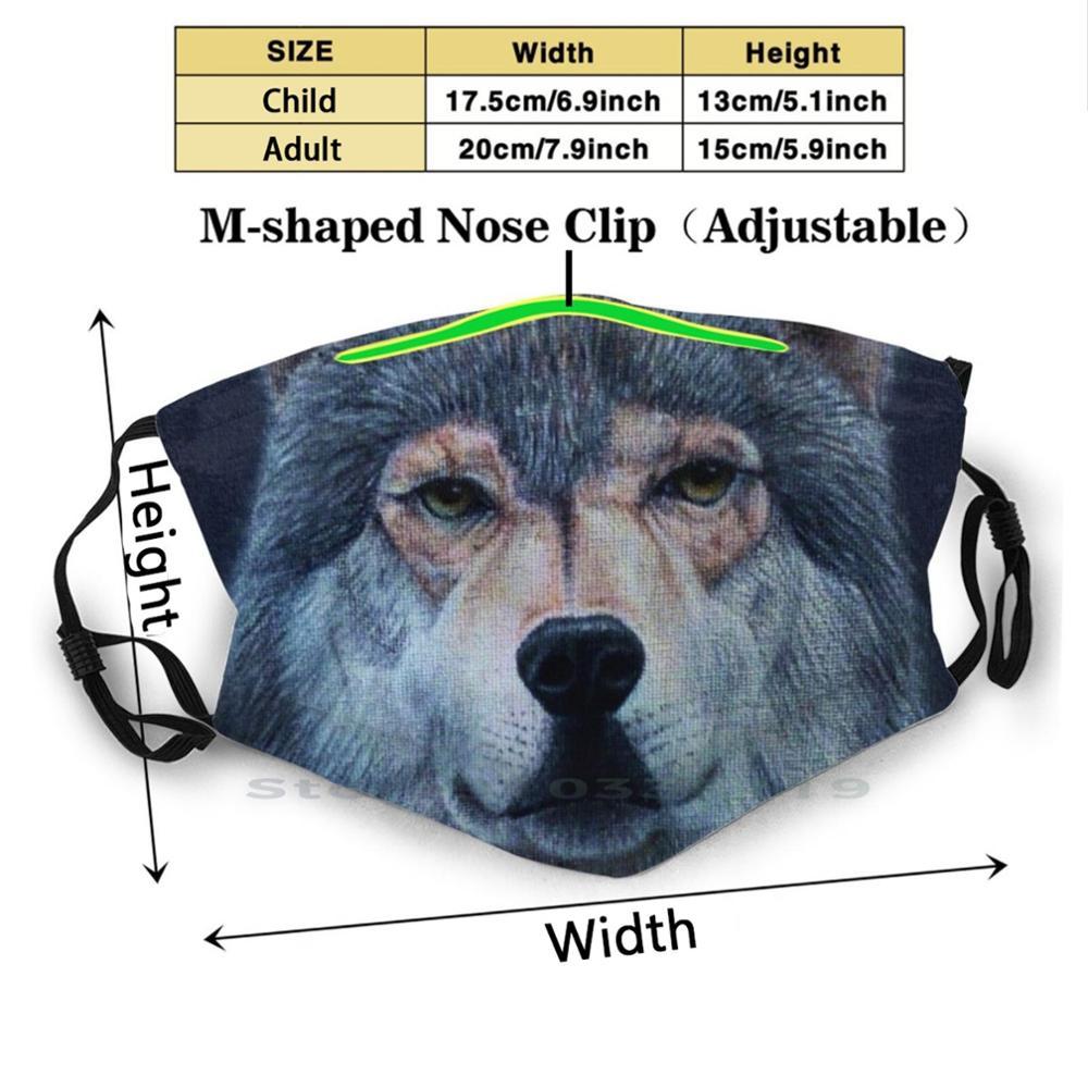 Изображение товара: Одинокий Волк Дизайн Пылезащитный фильтр смываемая маска для лица дети волк Волки Серый Волк лес волк Белый Клык собака лиса Coyote США