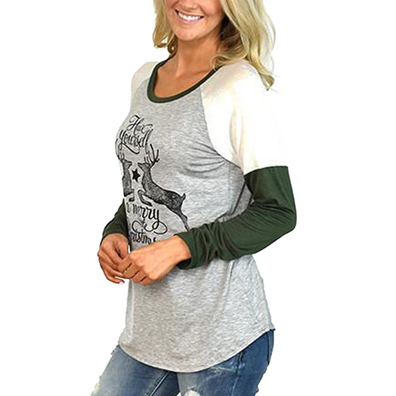 Изображение товара: Женская футболка с длинным рукавом, Однотонная футболка с графическим принтом и круглым вырезом, весна-осень 2020