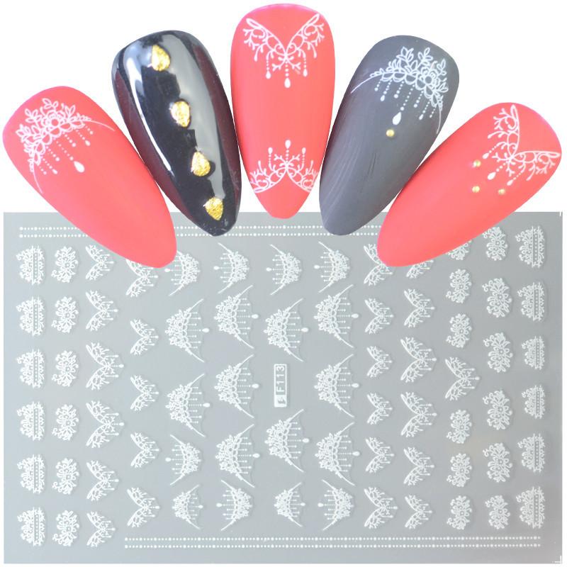 Изображение товара: Наклейка для дизайна ногтей Morixi, самоклеящаяся наклейка для маникюра, ожерелье, сова, цветок, бабочка, печать, наклейки для ногтей большого размера FW075