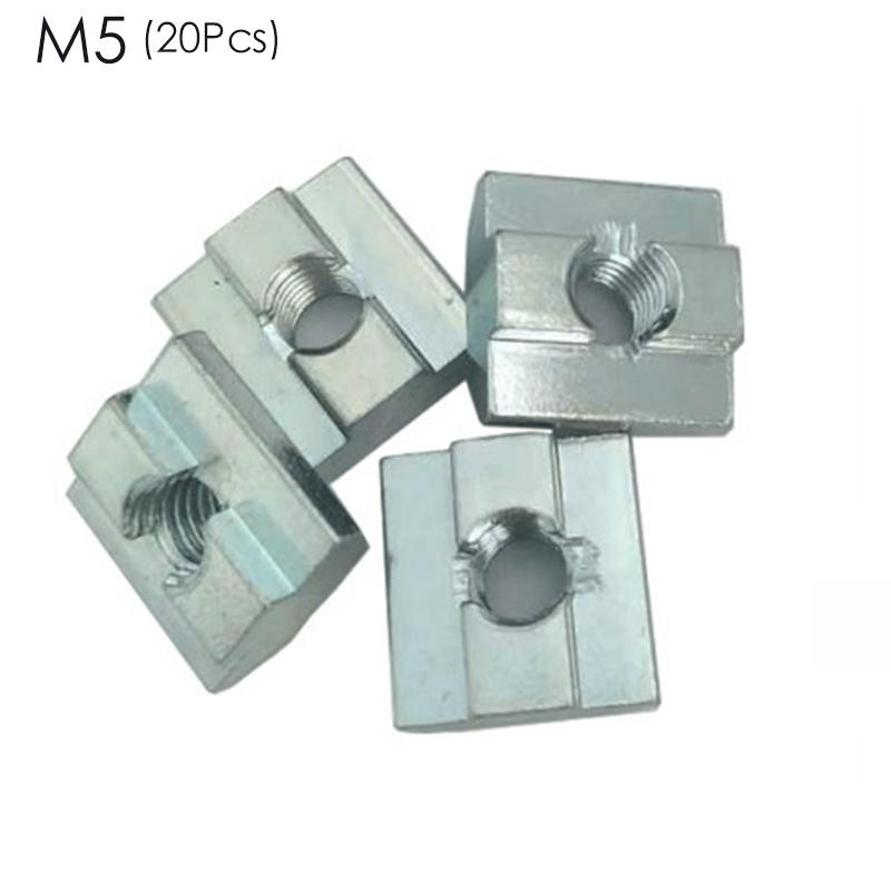 Изображение товара: 60 шт., Т-образная Гайка серии M3 M5, скользящий Т-образный молоток, крепежная гайка, соединитель 2020, Экструзия алюминия