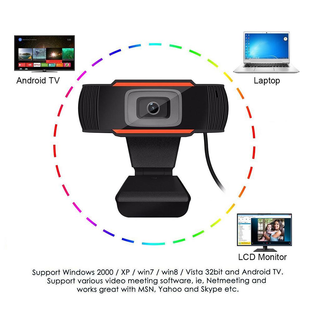 Изображение товара: Веб-камера 1080P Full HD, компьютер, ПК, с микрофоном, вращающаяся, для прямых трансляций, видеозвонков, конференций, работы, веб-камера
