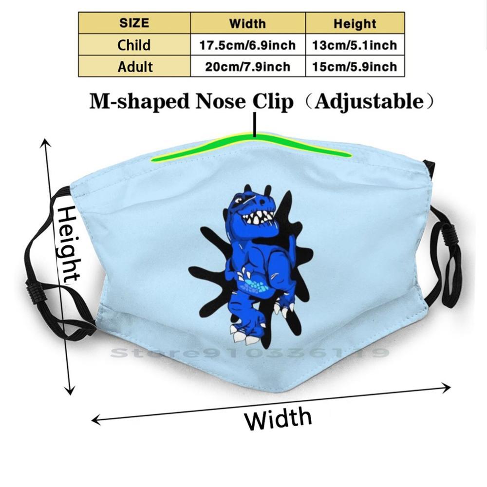 Изображение товара: Синий с принтом динозавра T - Rex в парк развлечений печать многоразовая маска Pm2.5 фильтр маска для лица или голубого цвета для детей с изображением динозавра T - Rex в парк развлечений синий банный халат с принтом Арт зверь веселый