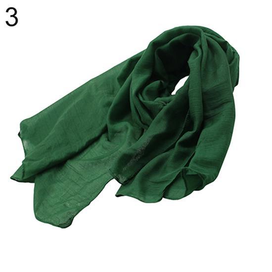 Изображение товара: Женские шарфы, модный длинный хлопковый льняной шарф, шаль, однотонный Палантин из пашмины, роскошный шарф, красивые женские подарки