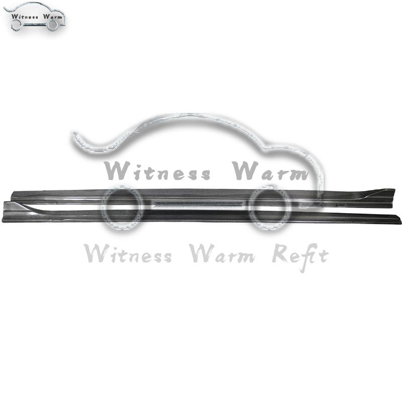 Изображение товара: W205 углеродное волокно боковая юбка фартук для Benz W205 C180 C200 C300 2 двери автомобиля боковой бампер юбки 14-18