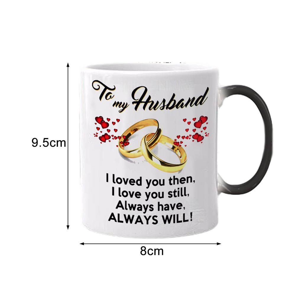Изображение товара: 350 мл кофейная кружка меняющая цвет кружка керамическая чашка подарок на день святого Валентина для жены, мужа, влюбленных кофе и чая