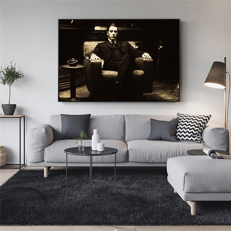 Изображение товара: Винтажные настенные плакаты и принты для кино Godfather, черно-белые картины на холсте крестного отца для гостиной