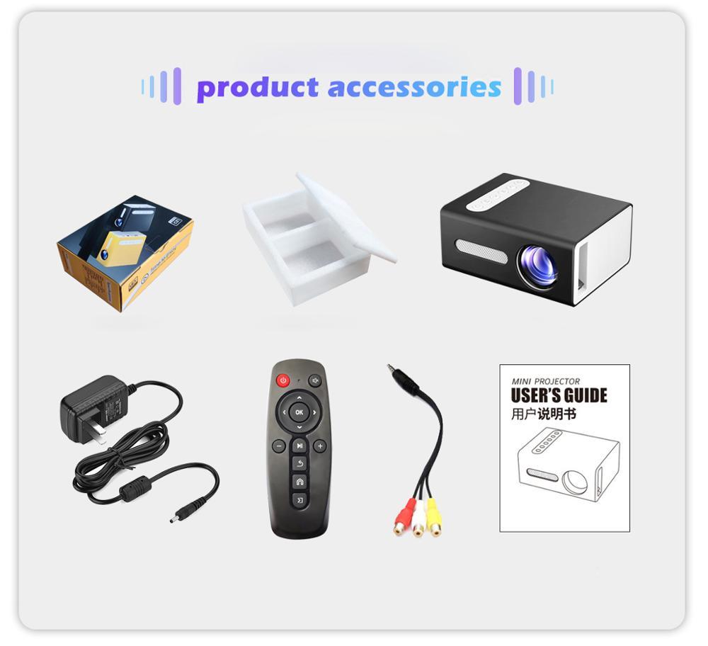 Изображение товара: Светодиодный мини-проектор ByJoTeCH T300 с поддержкой 1080P, видеопроектор USB AV, портативный проектор, домашний медиаплеер VS YG300