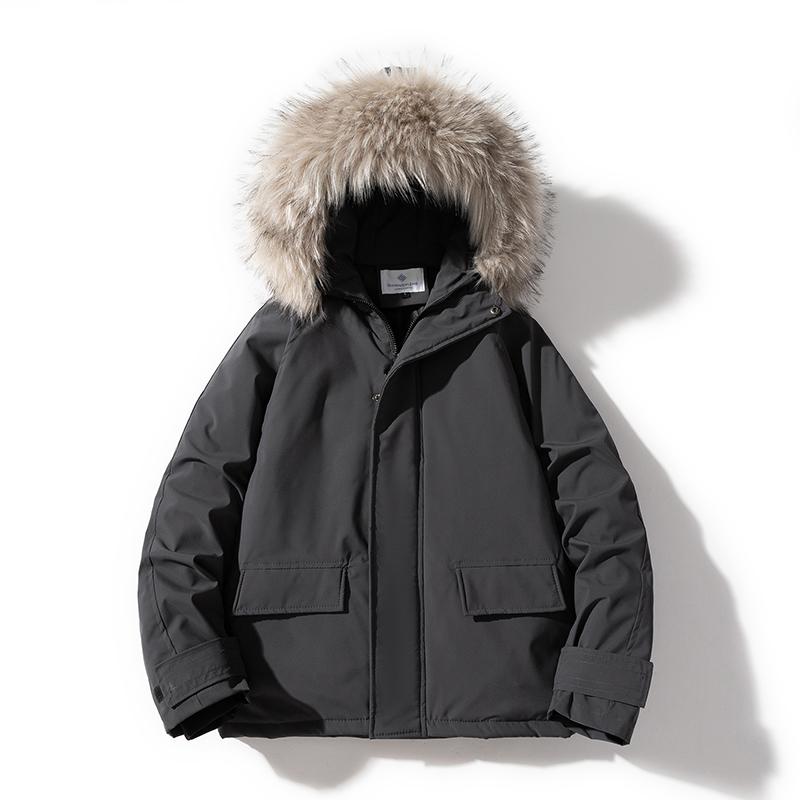 Изображение товара: Зимнее теплое пальто с хлопковой подкладкой, Мужская Утепленная куртка в стиле пэчворк, модная уличная одежда в стиле хип-хоп, Толстая куртка, верхняя одежда для мужчин