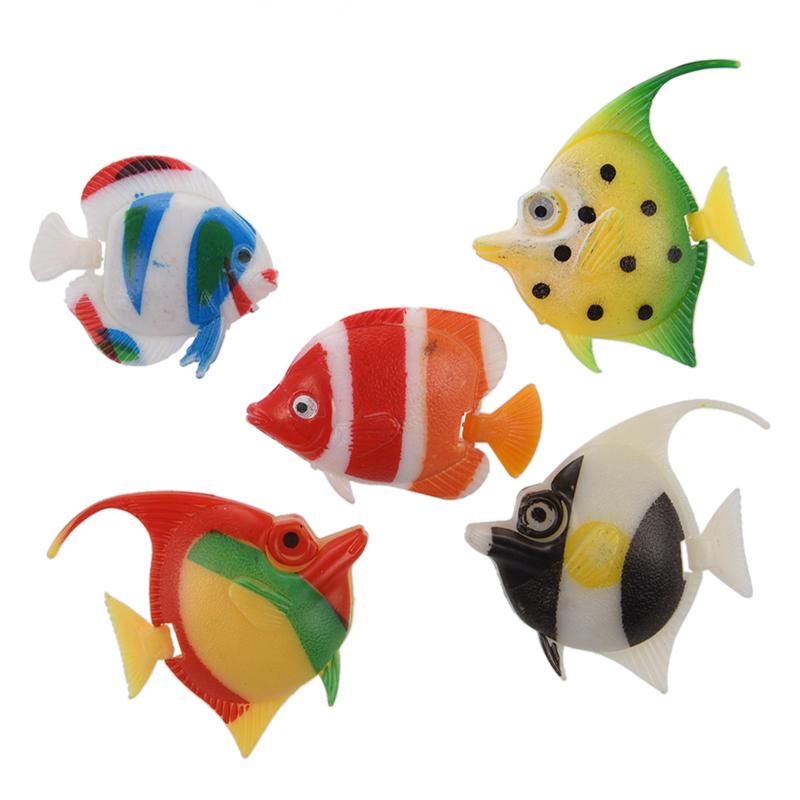 Изображение товара: Искусственный разноцветный пластиковый рыбный орнамент 5 шт для аквариума