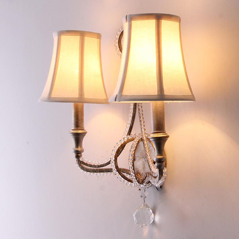 Изображение товара: Винтажные Настенные светильники с кристаллами в стиле ретро, настенные светильники для спальни, Светильники для французской Америки, настенные светильники
