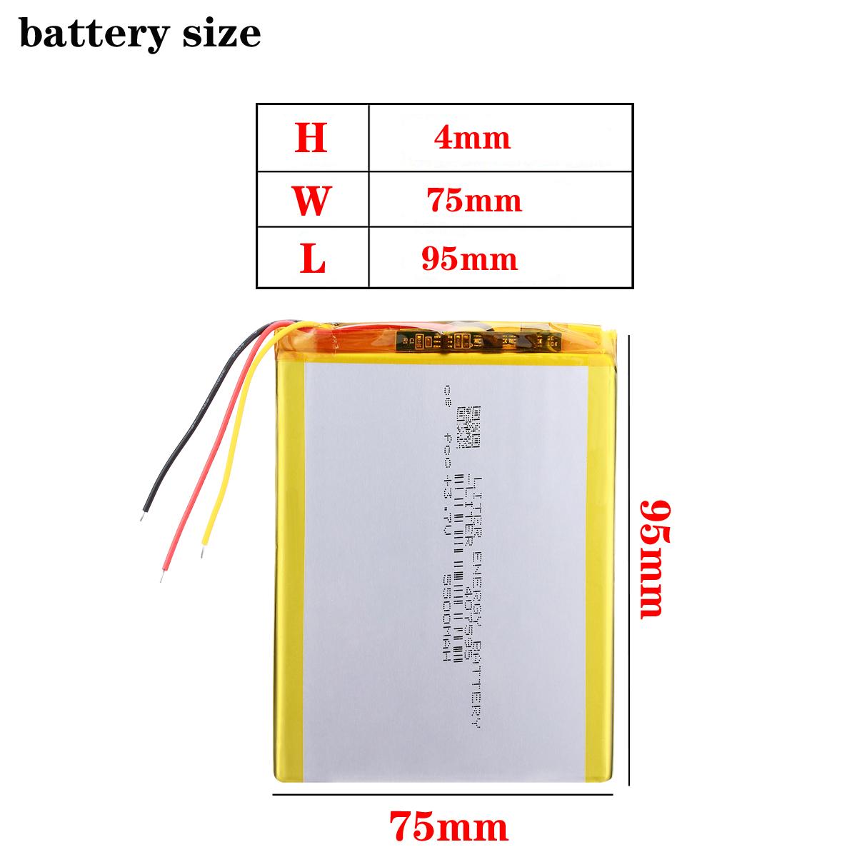 Изображение товара: 3,7 V 407595 5500mah планшетный ПК литий-полимерный литий-ионный перезаряжаемый аккумулятор, литий-полимерный аккумулятор