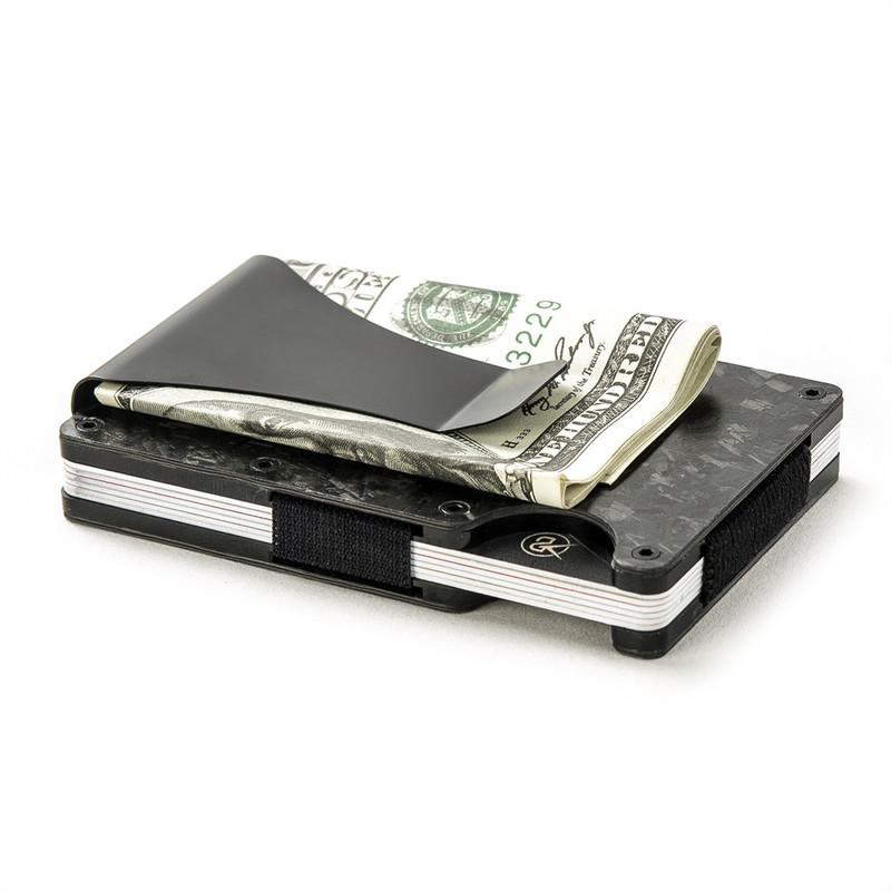 Изображение товара: Роскошный держатель для карт из углеродного волокна, кошелек, дизайнерский алюминиевый кредитный держатель для карт, металлический минималистичный Rfid кошелек для карт, мужской держатель для карт