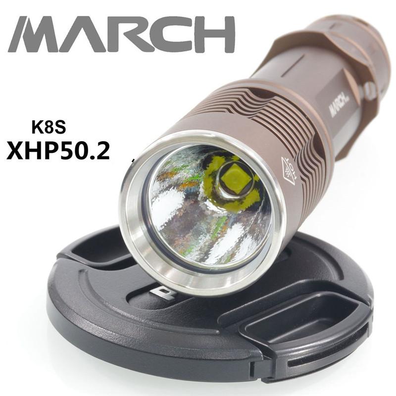 Изображение товара: March K8S Cree XHP50.2 Luminus SST40 18650 21700 мощный светодиодный фонарик с контролем температуры, оборудование для кемпинга, освещение для ночной прогулки