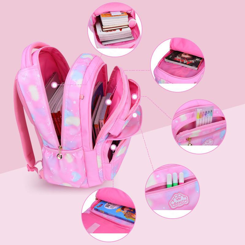 Изображение товара: Симпатичные Школьные сумки для девочек Детский рюкзак для начальной школы, ранец, Детская сумка для книг, школьный рюкзак принцессы, для детей, 2 шт.