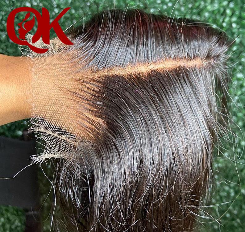 Изображение товара: QueenKing волосы Invisiable прозрачные 5X5 супер тонкие HD парики шнурка Закрытие бразильские прямые черные кружевные передние человеческие волосы парики