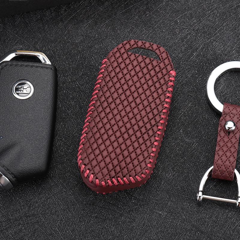 Изображение товара: Чехол для автомобильного ключа для kia stinger 2018, 4 кнопки, чехол для дистанционного ключа, кожаные аксессуары для автомобиля