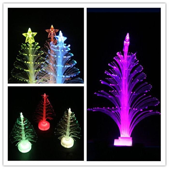 Изображение товара: Новый цветной светодиодный ночной Светильник из оптического волокна 12 см, рождественская елка, декоративная лампа, рождественский подарок
