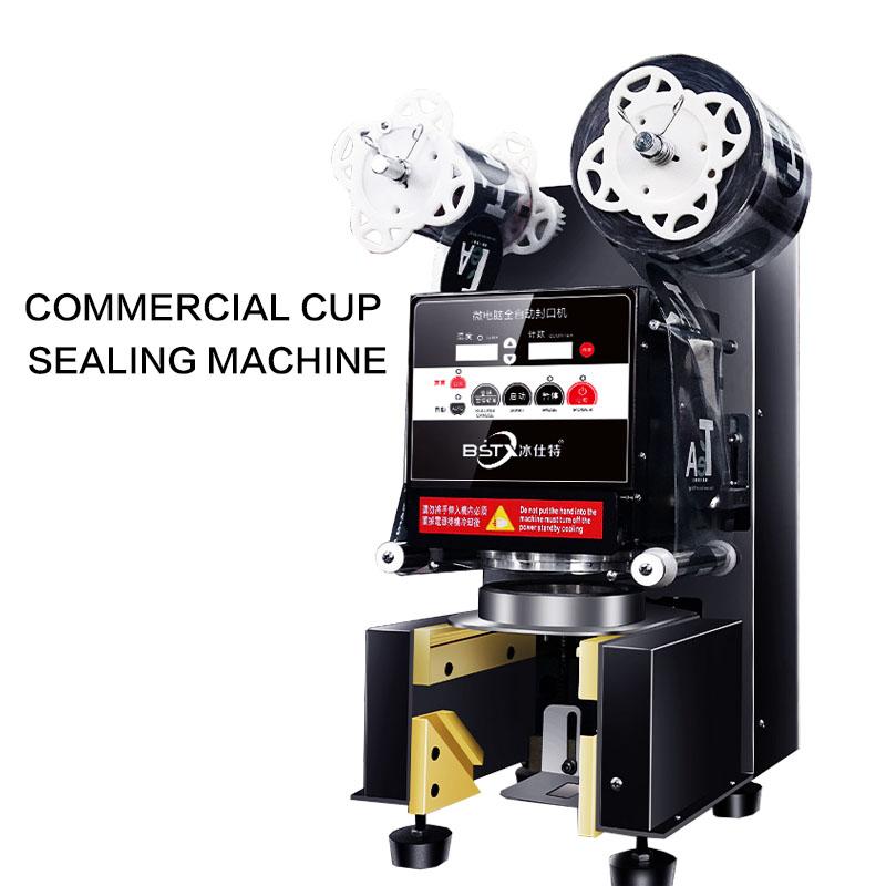 Изображение товара: Настольная Автоматическая Машина Для Запечатывания бумажных стаканчиков, коммерческое оборудование для магазина чая, электрическая машина для запечатывания напитков