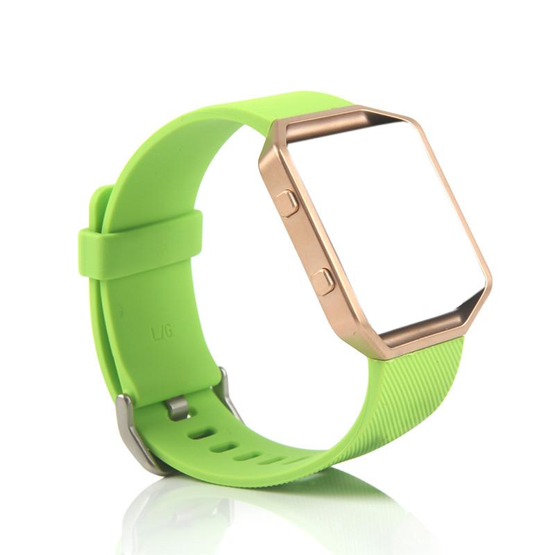 Изображение товара: Силиконовый браслет, сменный ремешок с розовой золотой рамкой для Fitbit Blaze, Смарт-часы для фитнеса, умные часы, аксессуары, ремешок для часов