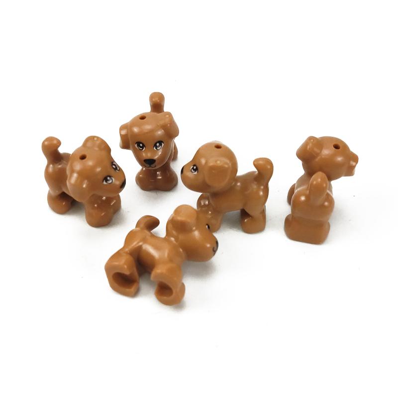 Изображение товара: Фигурки-конструкторы MOC, трехголовые собаки, совместимые с сиамскими животными, коричневые развивающие игрушки, фигурки животных, подарок