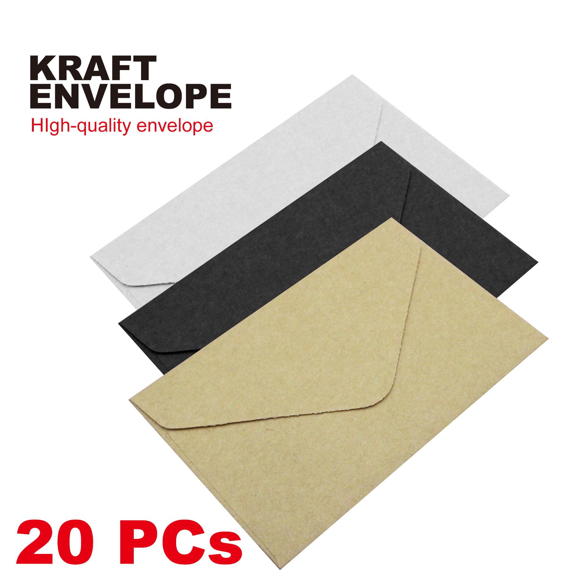 Изображение товара: 20 шт. классическая белая черная крафт-бумага пустая мини-бумага оконные конверты свадебные приглашения конверт Подарочный конверт