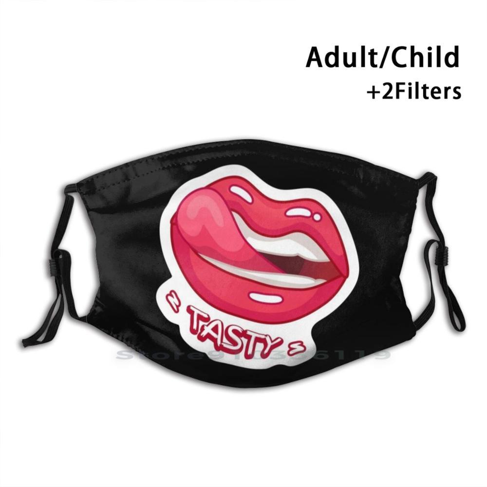 Изображение товара: Защита для рта для женщин и губ, вкусный принт для рта, многоразовый фильтр Pm2.5, «сделай сам», маска для рта для детей, поцелуй, рот, губы, Mrs для женщин