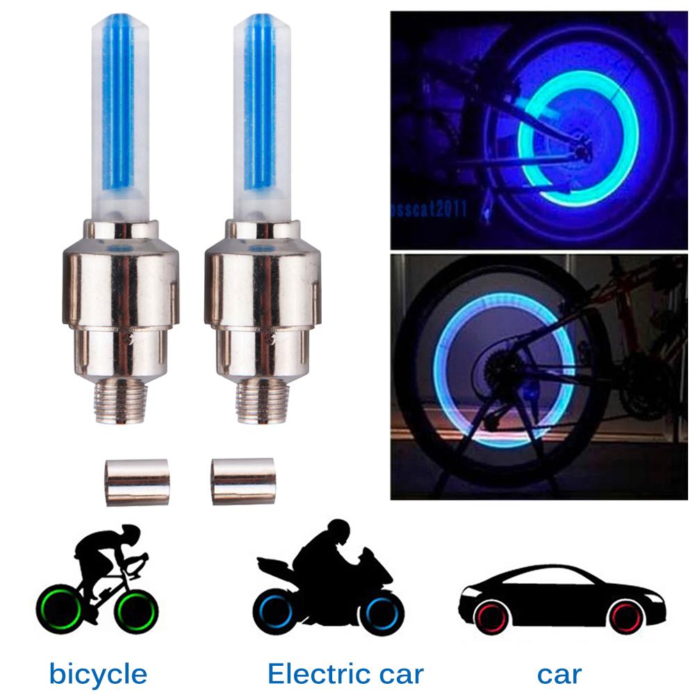 Изображение товара: Колпачок для клапана велосипедной шины со светодиодный подсветильник кой, неосветильник колпачок для колеса, колеса для велосипеда, мотоцикла, автомобиля, крышка для вентиляции, колпачок для стержня колеса
