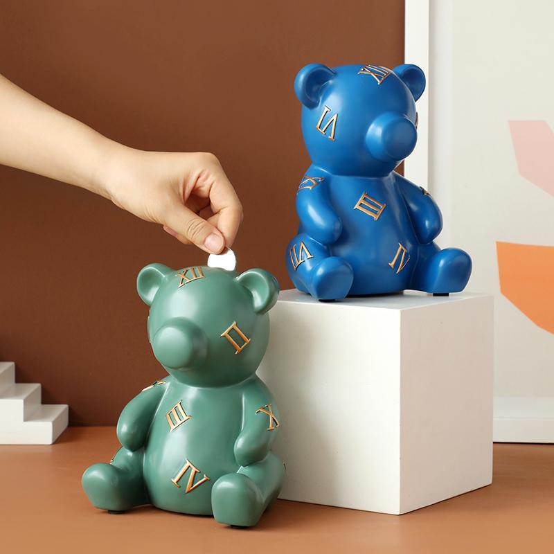 Изображение товара: Плюшевый мишка, коробка для денег, отличный подарок для детей, копилка, копилка для денег, секретная коробка для хранения, фигурка медведь для домашнего декора