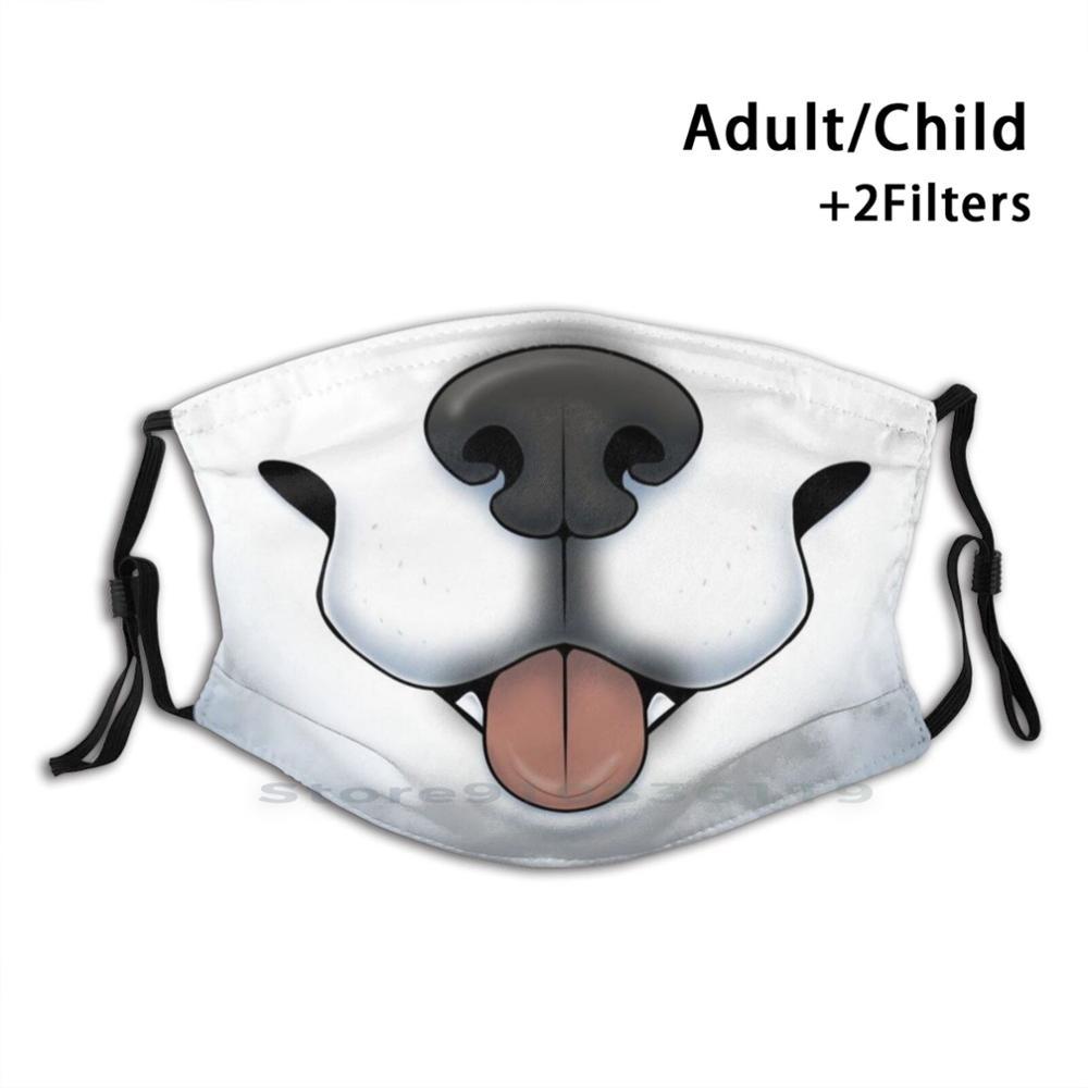 Изображение товара: Белая собака рот дизайн Пылезащитный фильтр смываемая маска для лица дети Собака Щенок волк животное ветеринар белый