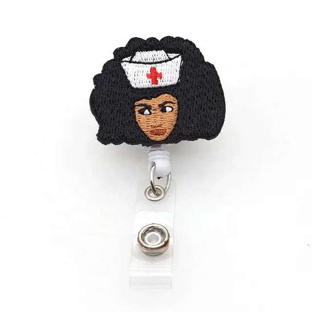 Изображение товара: Бесплатная доставка фетровый черный медсестринский волшебный ID Выдвижной Значок с держателем-клипсой