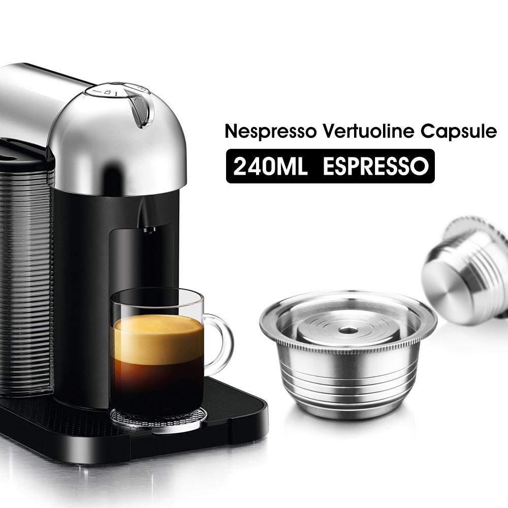 Изображение товара: Многоразовая стальная большая чашка ICafilasVVIP (G2), капсульный фильтр для кофе, эспрессо для Nespresso Vertuo GCA1 и Delonghi