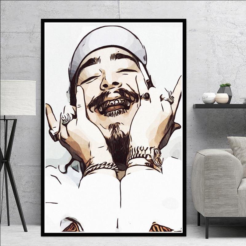 Изображение товара: Новый пост Malone хип-хоп рэпер музыка ПЕВЕЦ звезда искусство живопись плакат и принты холст настенные картины для гостиной домашний декор