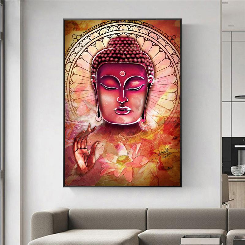 Изображение товара: Будда настенные художественные картины на холсте абстрактные буддийские художественные настенные картины плакаты и принты буддизм настенные картины Домашний декор