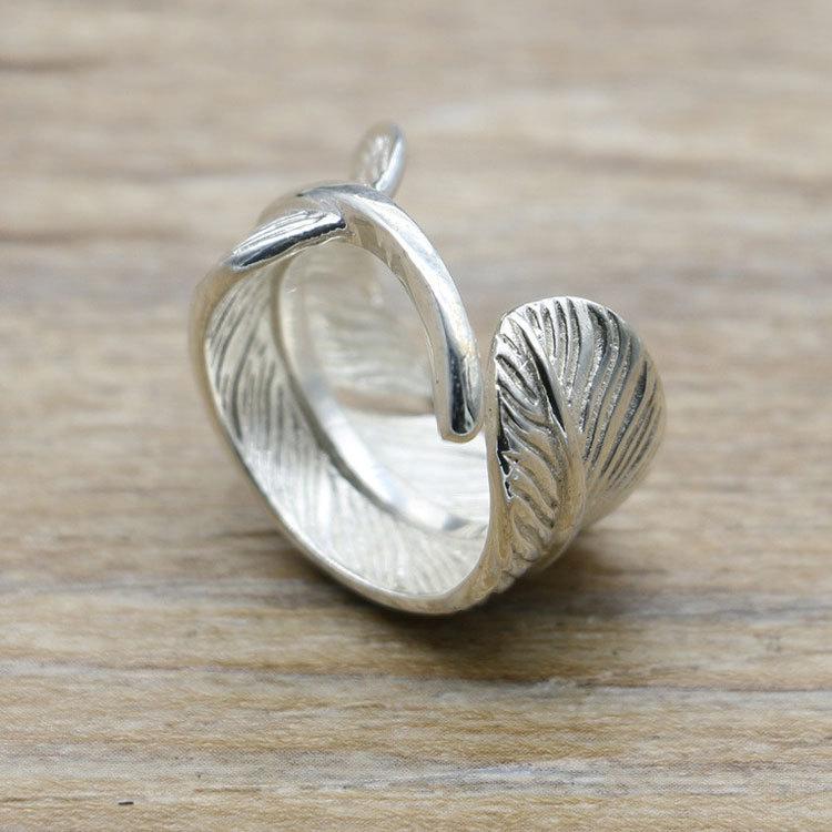 Изображение товара: Оригинальное кольцо из тайского серебра с индийскими перьями, ювелирные изделия из стерлингового серебра, мужское и женское кольцо, оптовая продажа