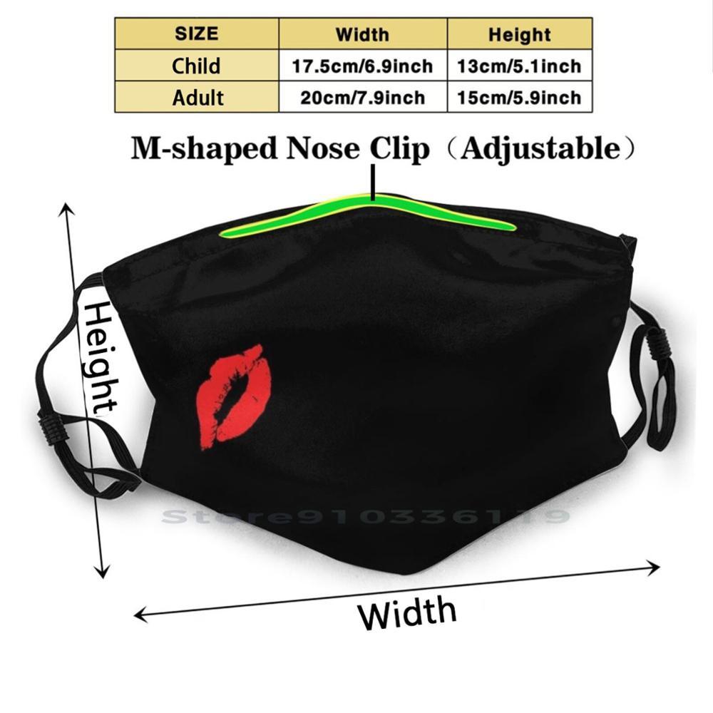 Изображение товара: Многоразовая маска Kiss On The щеки с принтом рта фильтр Pm2.5 маска для лица детский поцелуй на щеку губы красный